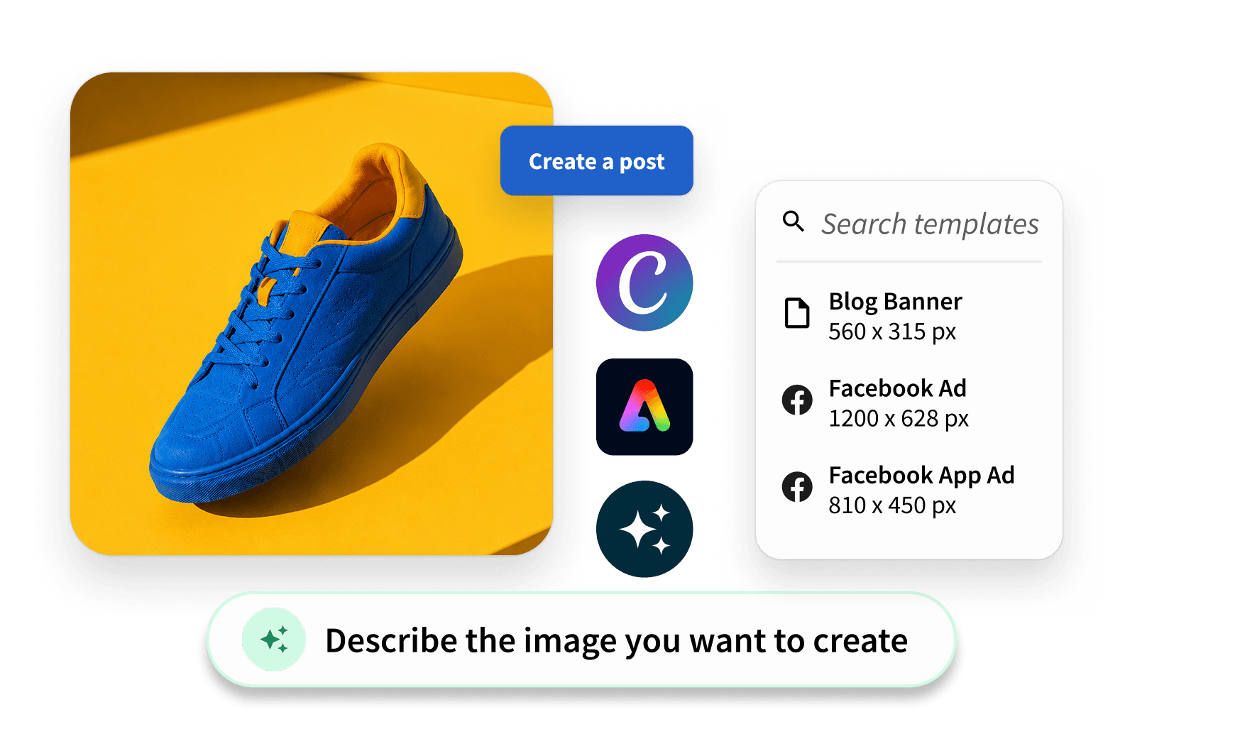 Hootsuite Canva templates, media library, and publishing tools