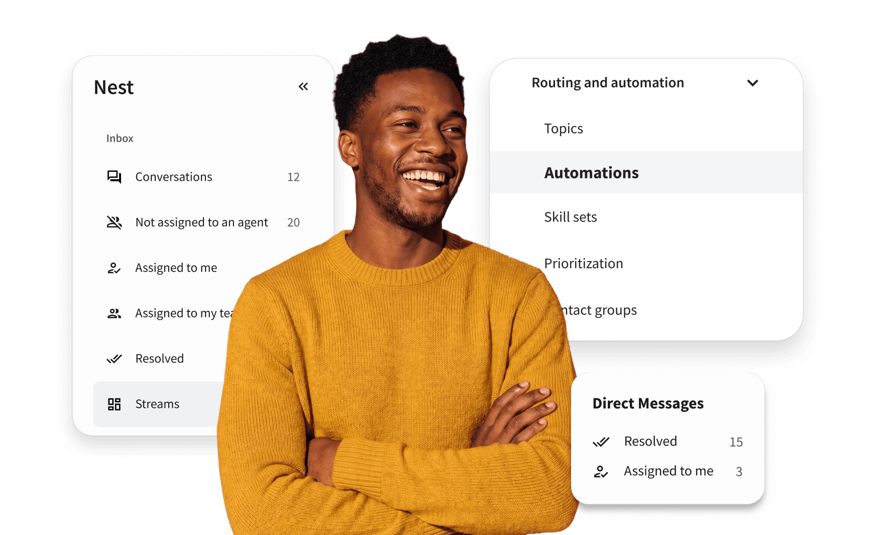 Man on laptop using Hootsuite inbox